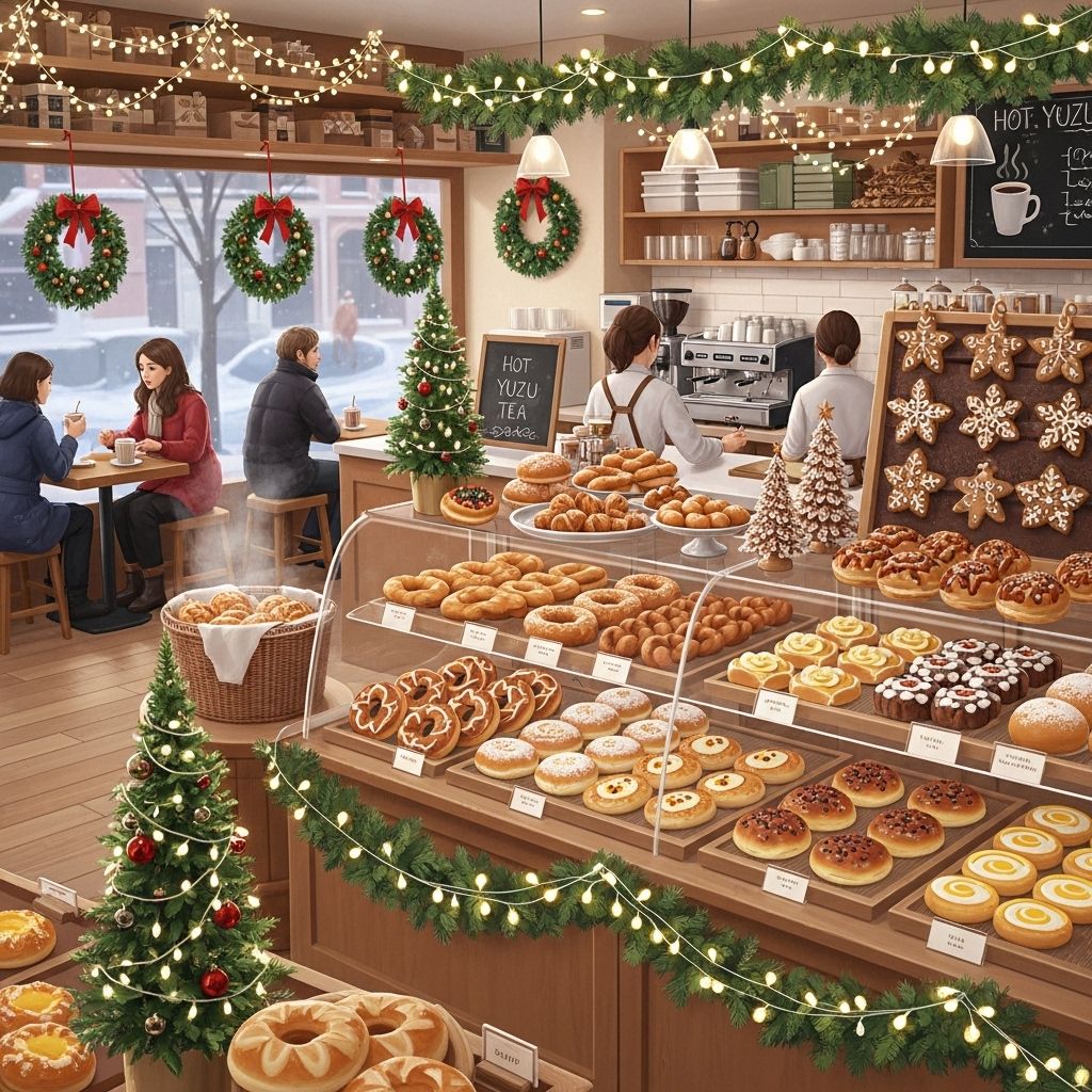 노티드 크리스마스케이크 사전예약 매장 내부 일러스트