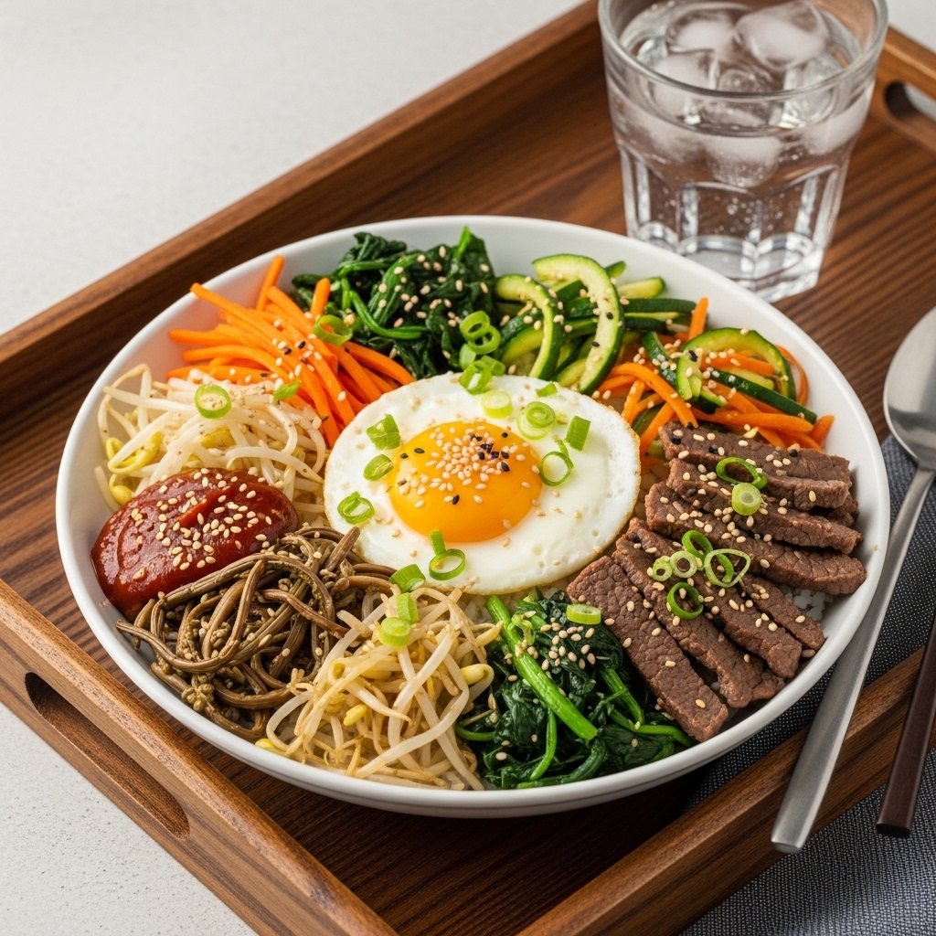 든든하고 건강한 쌀 기반의 일품 아침 식단