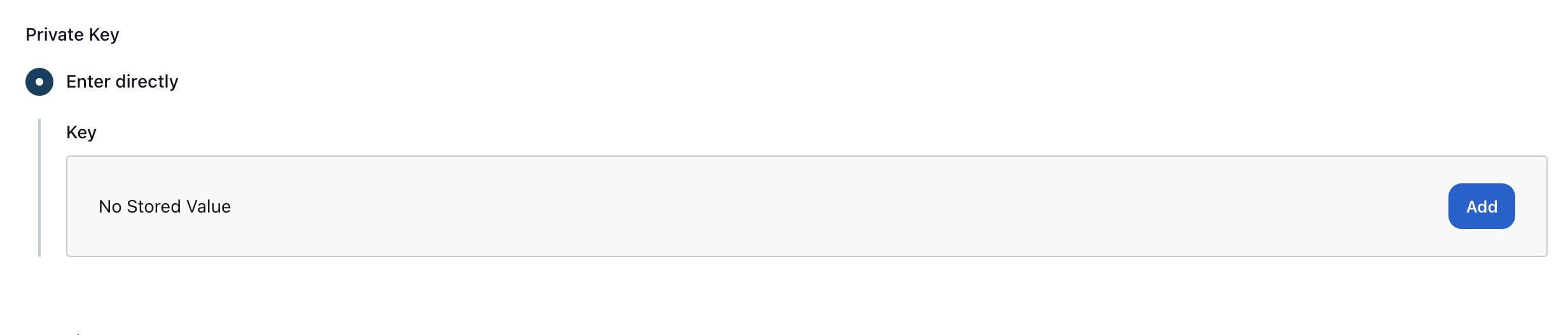 Private key Enter directly