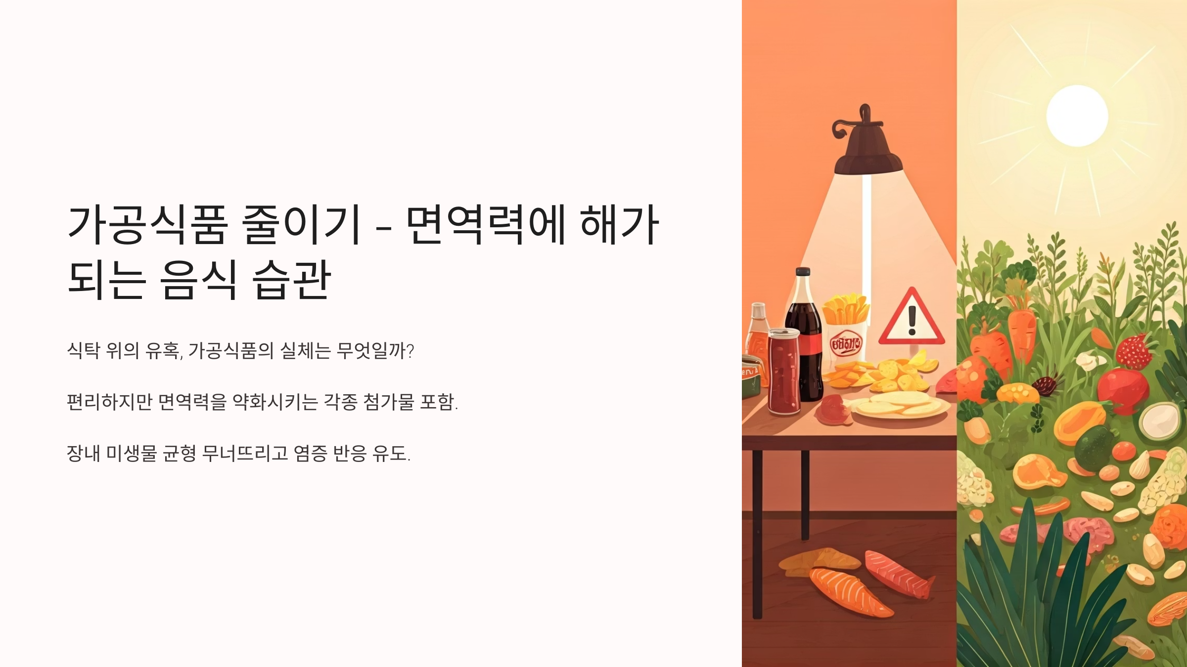 면역력에 해가 되는 음식 습관