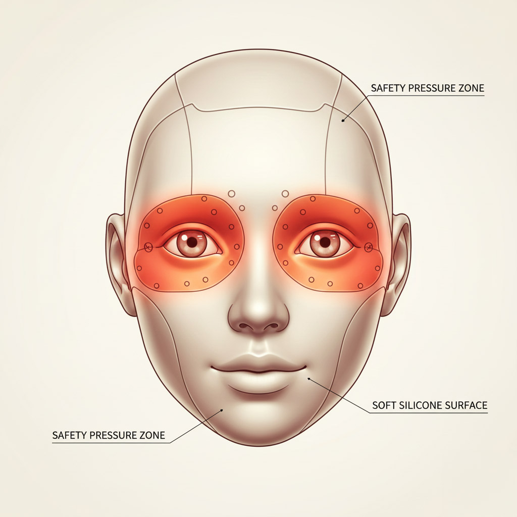 휴머노이드 얼굴의 안전성 기준: 눈·코·입 접촉 압력 15N 이하를 목표로 설계합니다