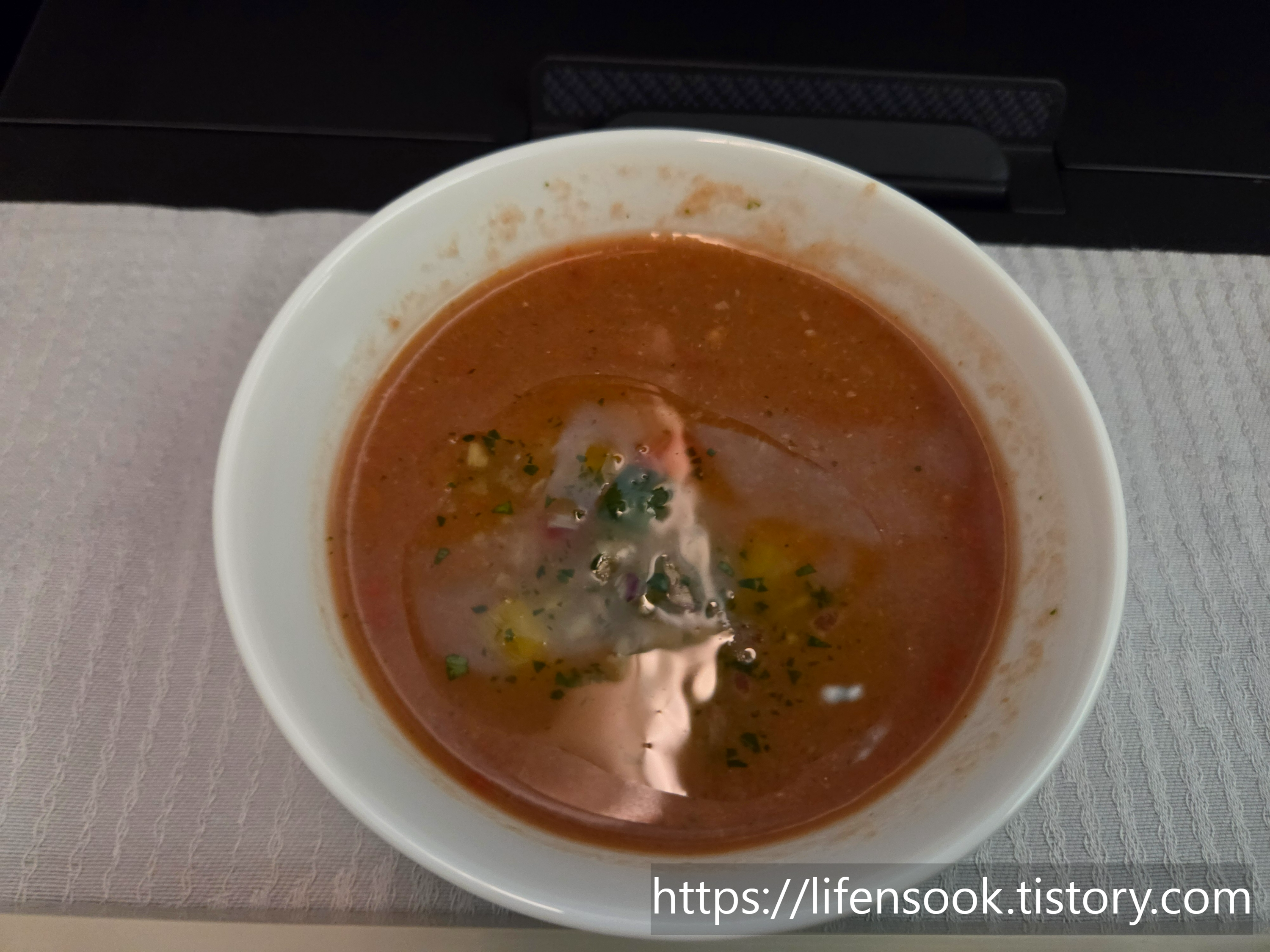 대한항공 B787-10 프레스티지석 첫 번째 식사 3