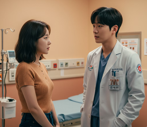 식이섬유 많은 음식 등에 대해 의사와 상담하는 모습 1