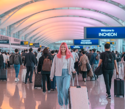 Incheon Airport departure terminal with delayed flight information displays during 2025 airport worker strike