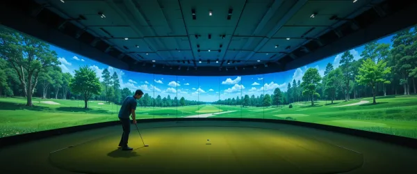 멤버십으로 스크린골프를 이용하는 장면