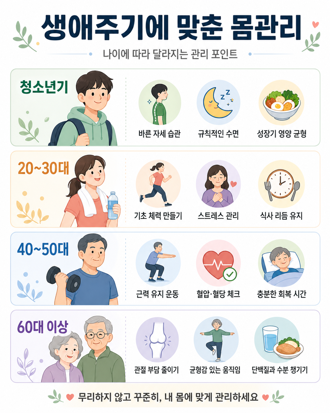 생애주기에 맞춘 몸 관리, 저는 이렇게 바꿨습니다.