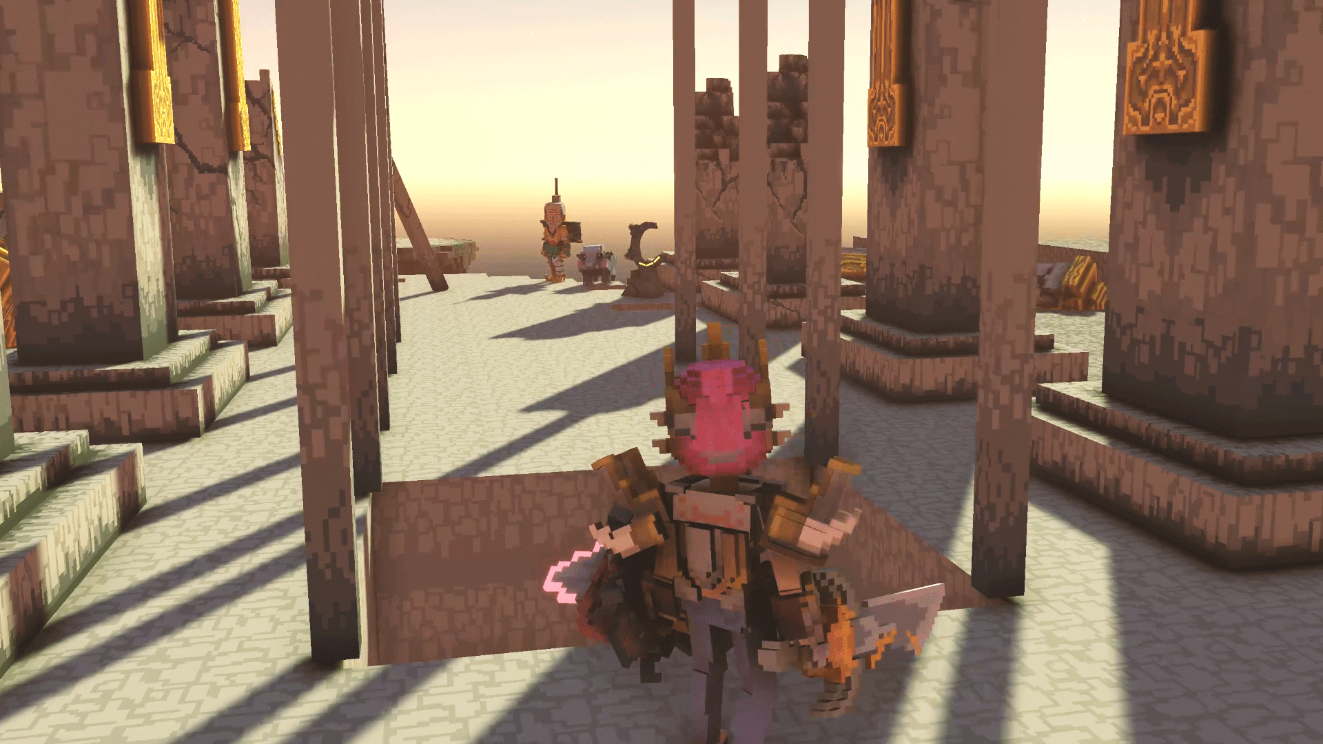 멀리에 노인과 코끼리가 서 있다.