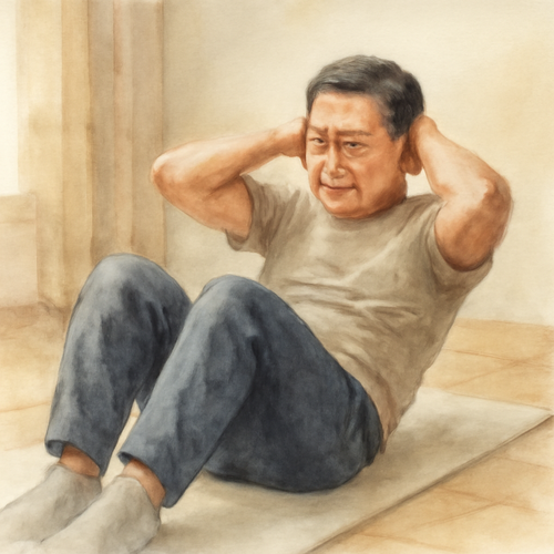 윗몸일으키기-주의