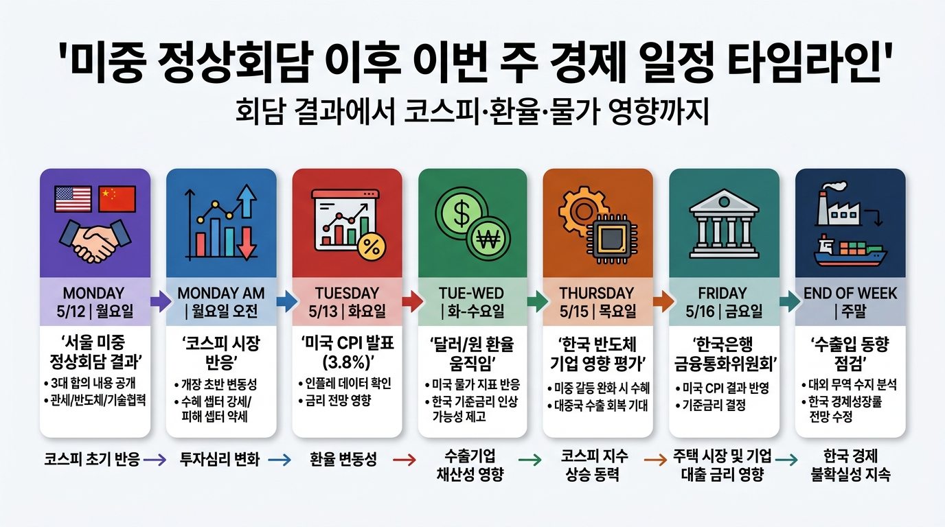미중 회담→코스피→환율→물가 일주일 흐름도