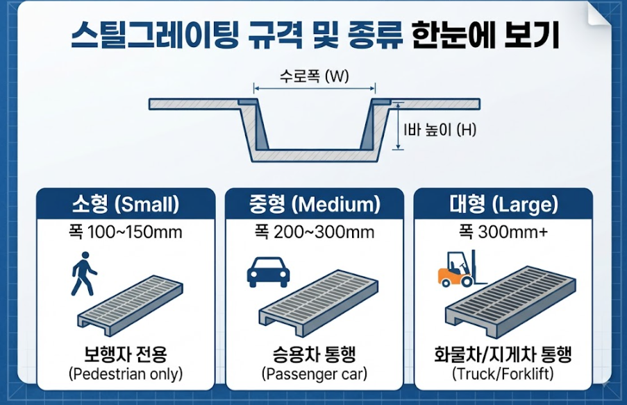 스틸그레이팅 종류별 특징