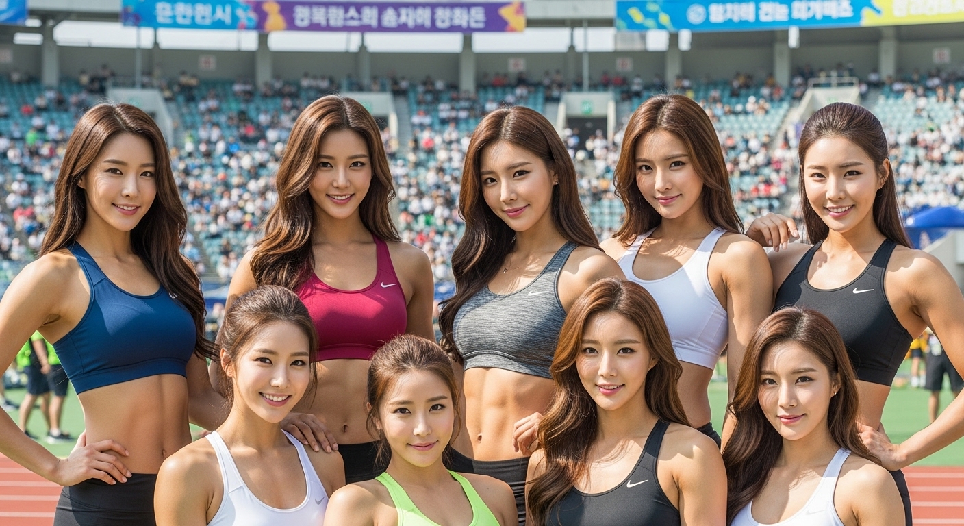 전국체전에 참가한 여자들