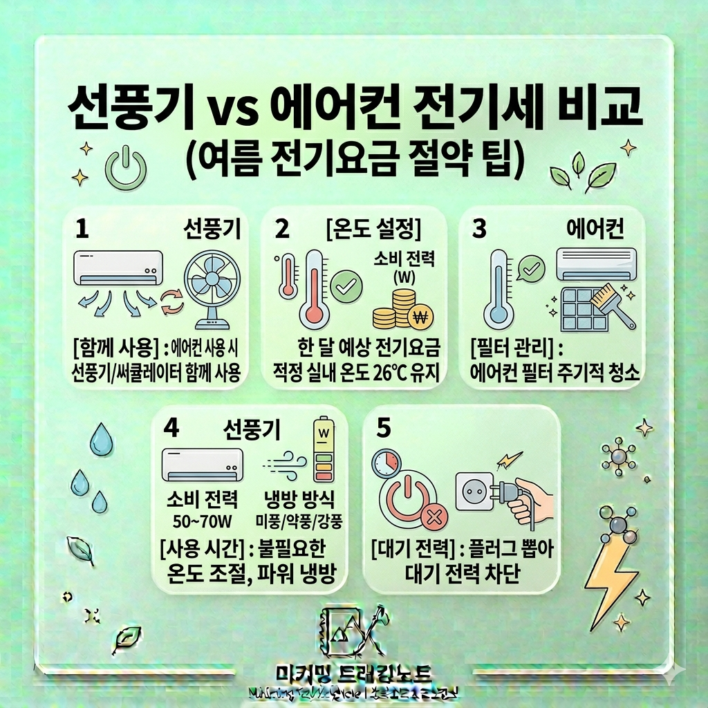 선풍기 vs 에어컨 전기세 비교