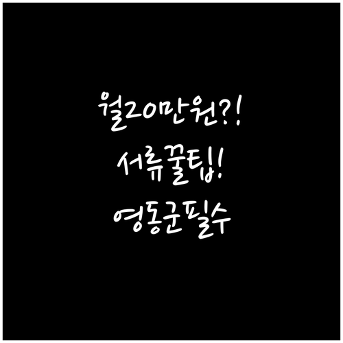 영동군 청년월세지원 월 20만원 받는..