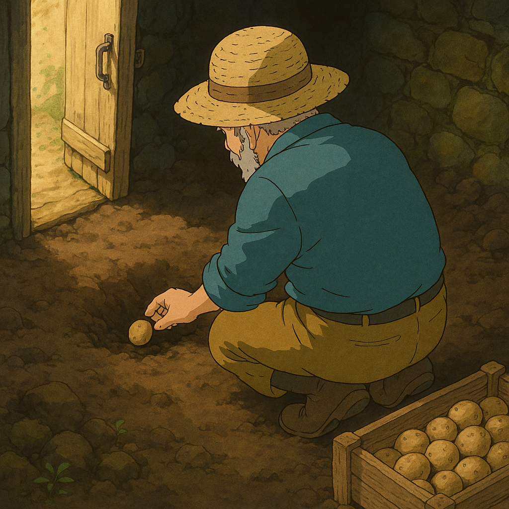 광 안에 씨감자를 묻는 노인 &ndash; 미래를 위한 침묵의 상징