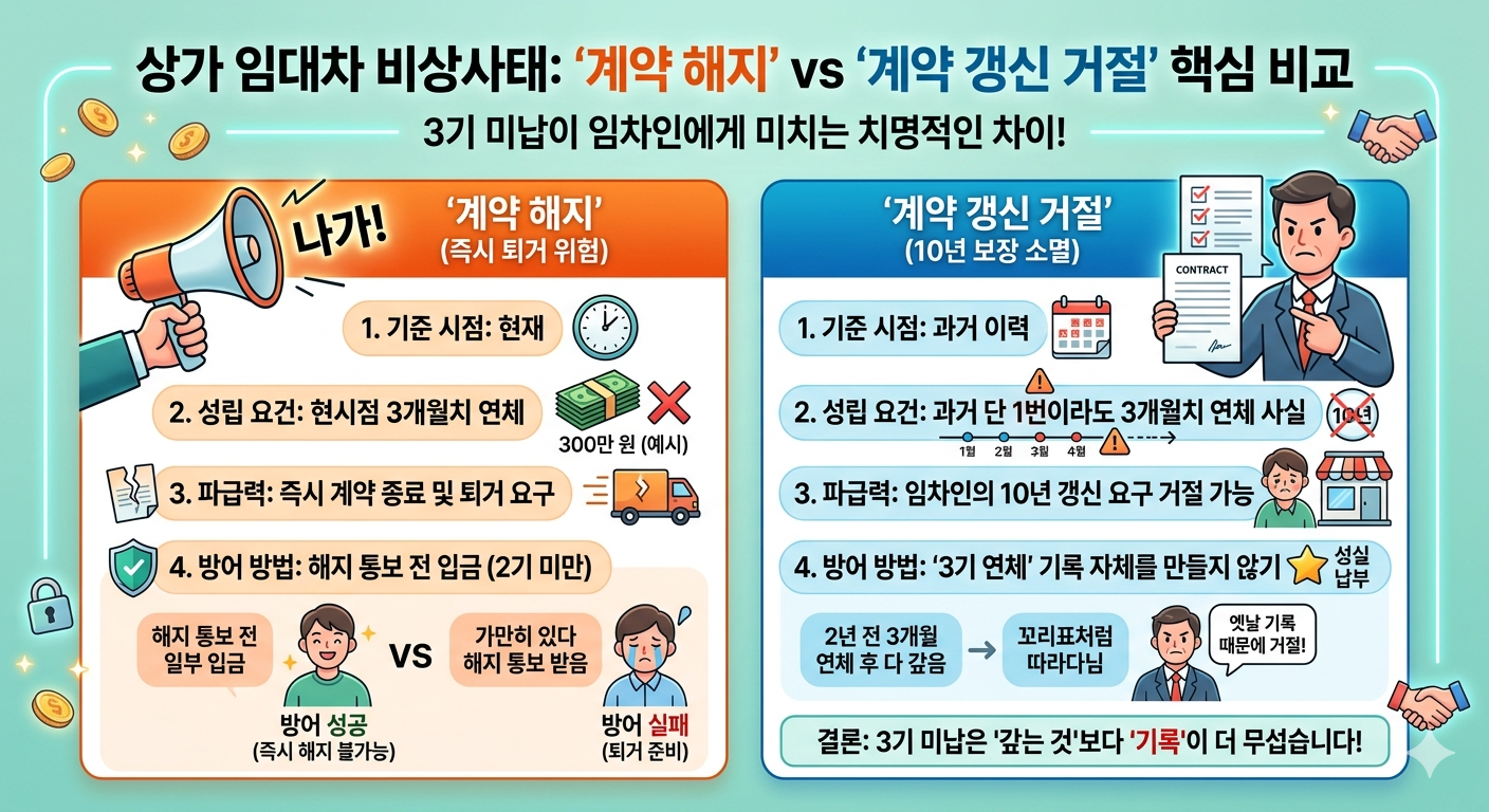 계약 해지 vs 계약 갱신 거절, 월세 다 갚았는데 나가라고요? 권리금 사수 방법!!