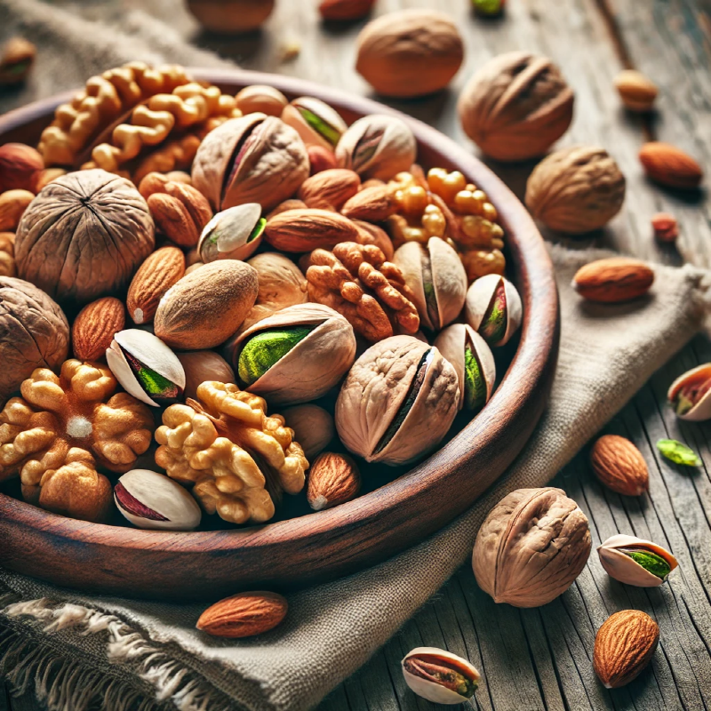 탁자-위의-견과류-사진