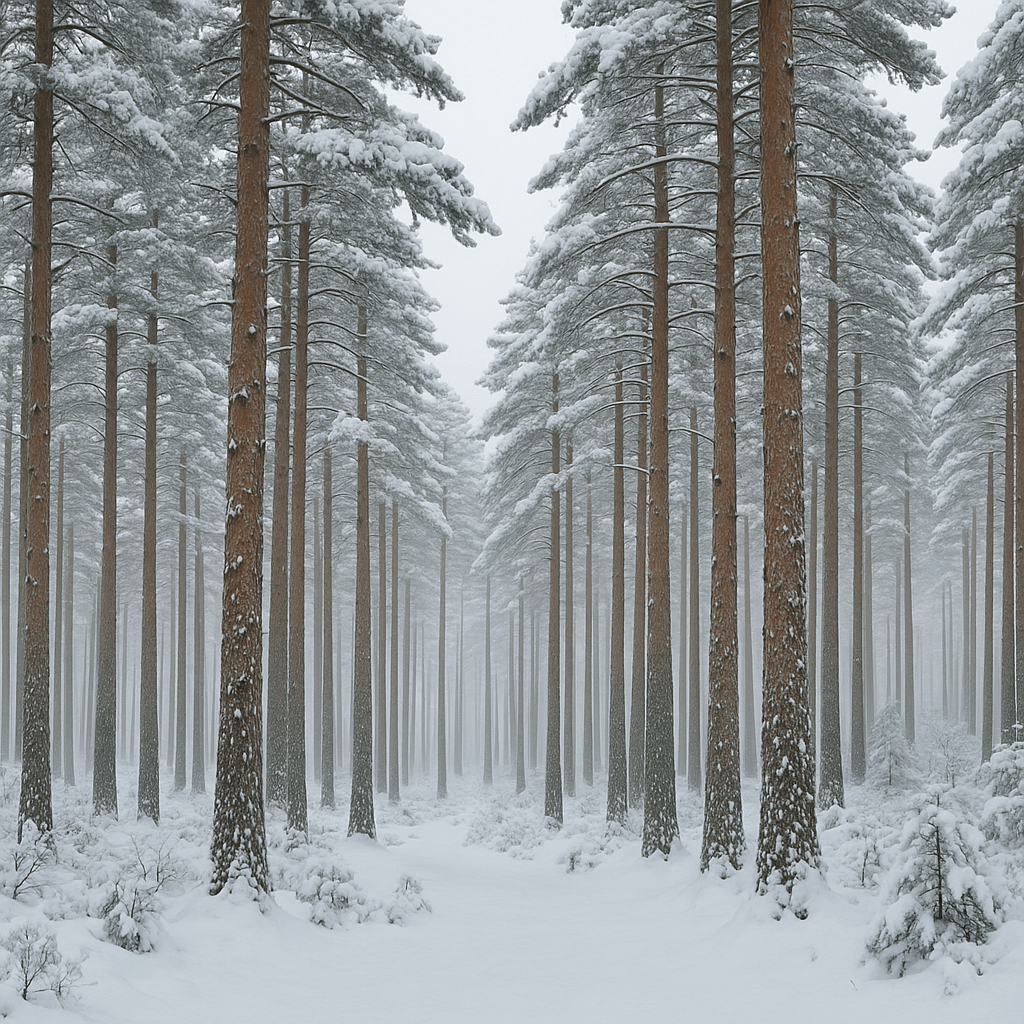 12월 겨울 울진 금강송 군락지에서 만나는 장엄한 설경과 한국 고유 침엽수의 숲 풍경
