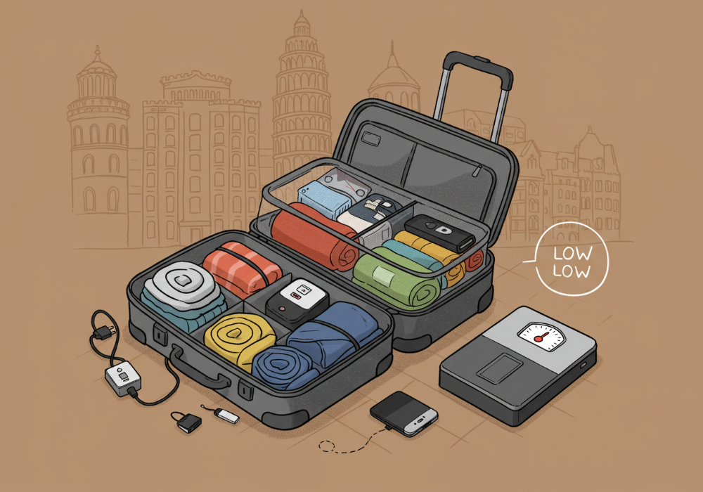 유럽 여행 짐싸기 꿀팁 총정리 초경량 스타일러부터 멀티탭, 캐리어 정리법까지