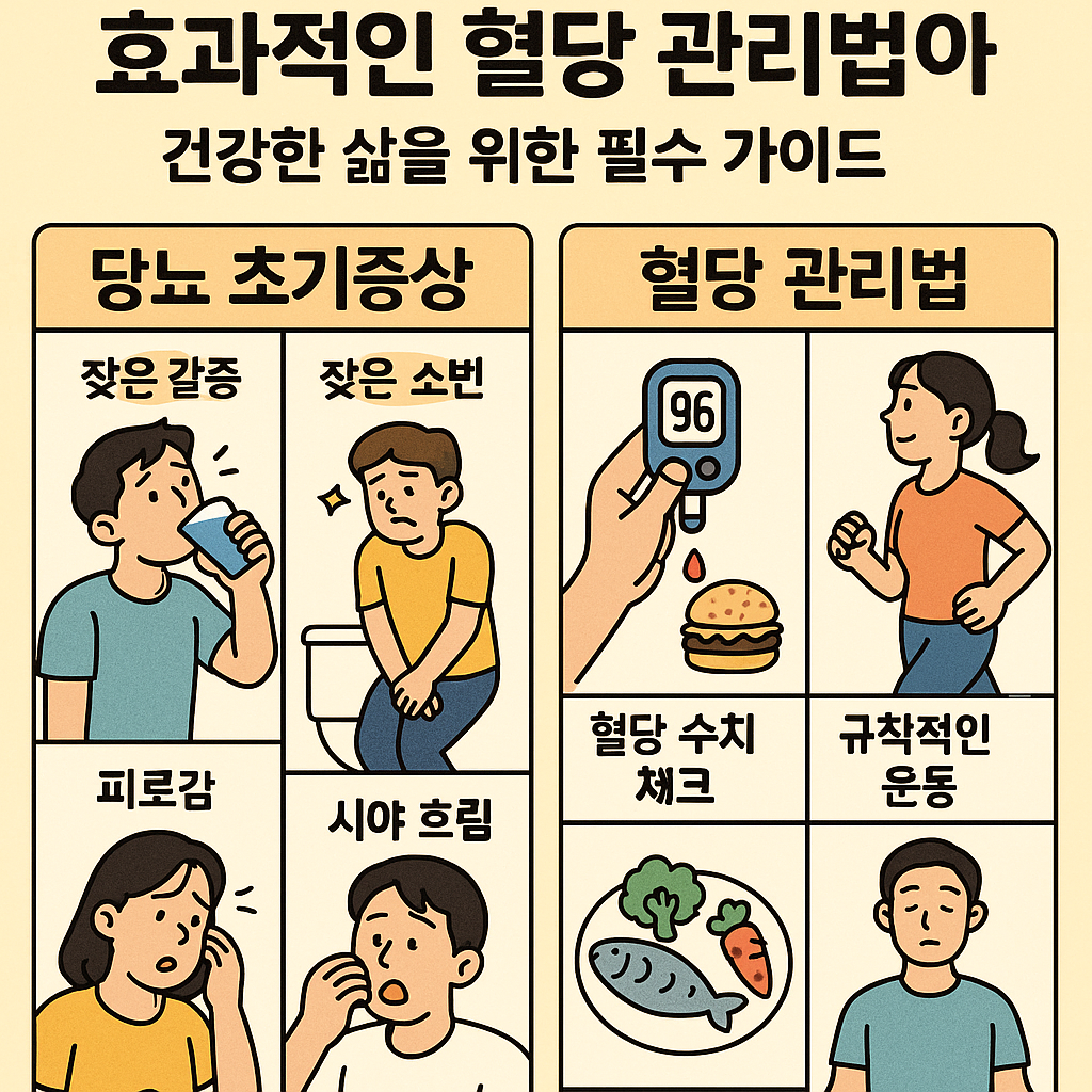 2025년 당뇨초기증상 대표 5가지와 효과적인 혈당 관리법: 건강한 삶을 위한 필수 가이드