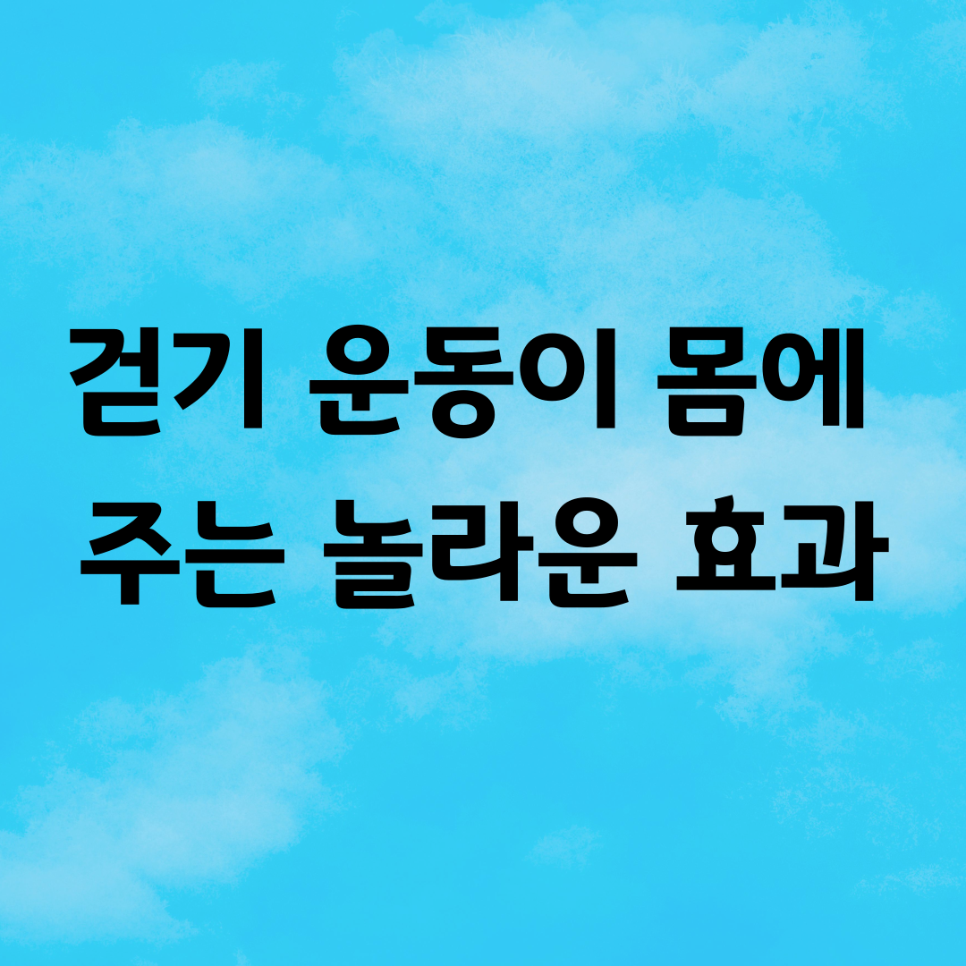 걷기 운동이 몸에 주는 놀라운 효과
