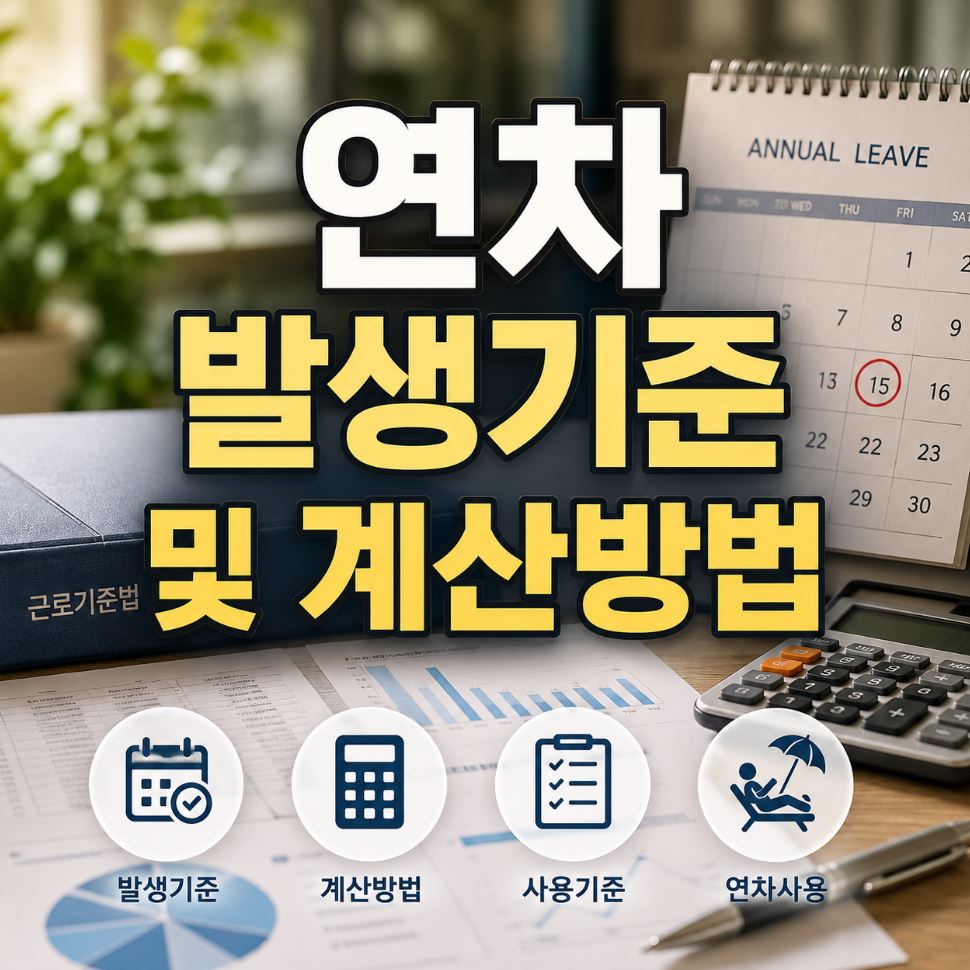 연차 발생기준 및 계산방법, 근속연수별 총정리 2026