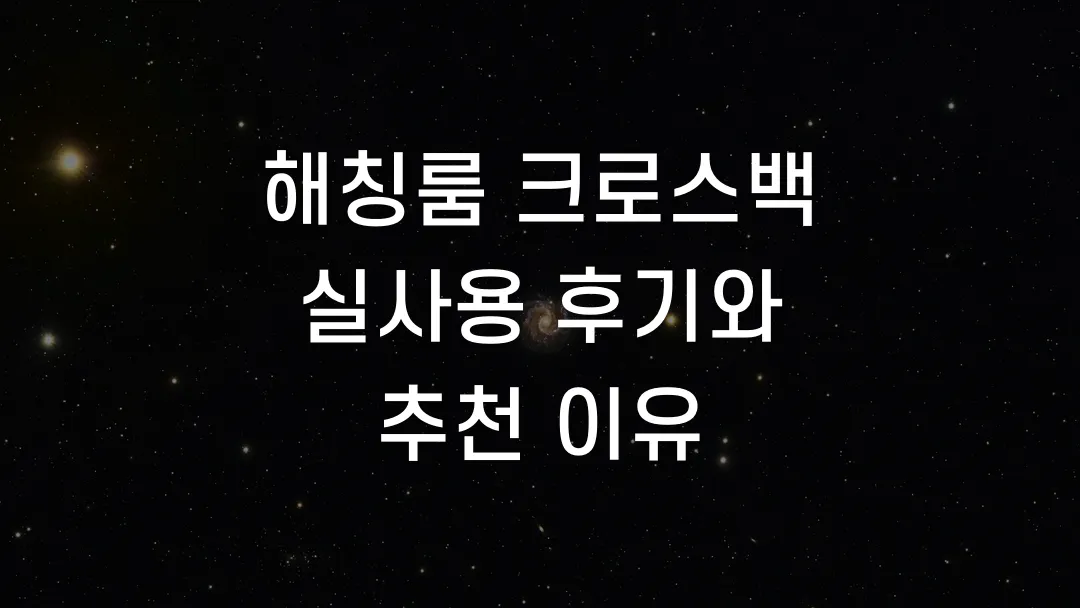 해칭룸 크로스백 실사용 후기와 추천 이유