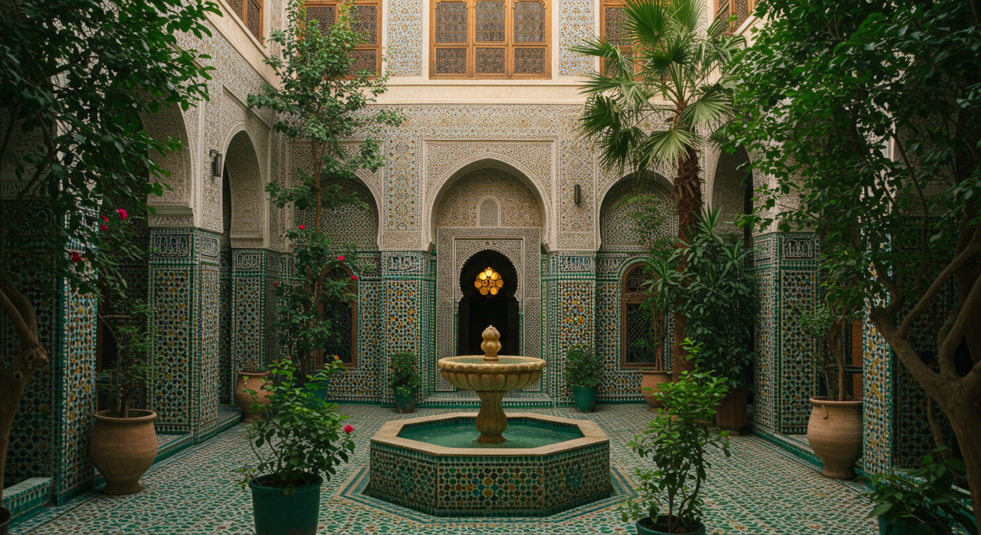 모로코 전통 가옥 숙소 리야드