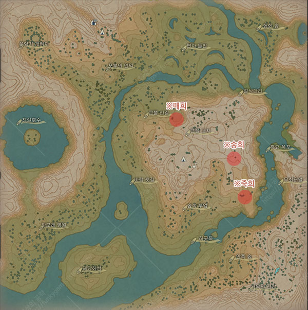 흑요 들판 야적 세 자매 이미지