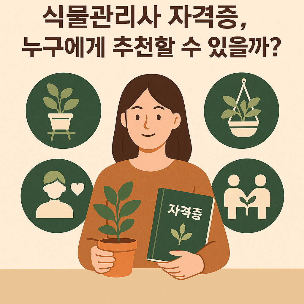 식물관리사 자격증을 설명하며 다양한 추천 대상군을 안내
