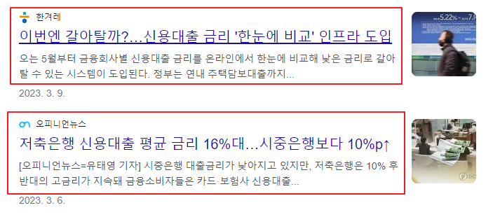 신용대출 금리
