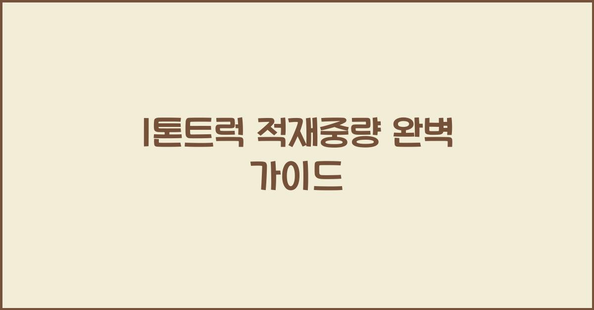1톤트럭 적재중량