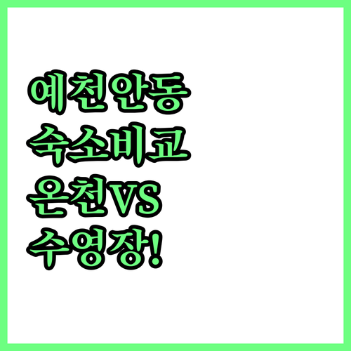 예천 안동 숙소 추천 비앤비호텔 온천..