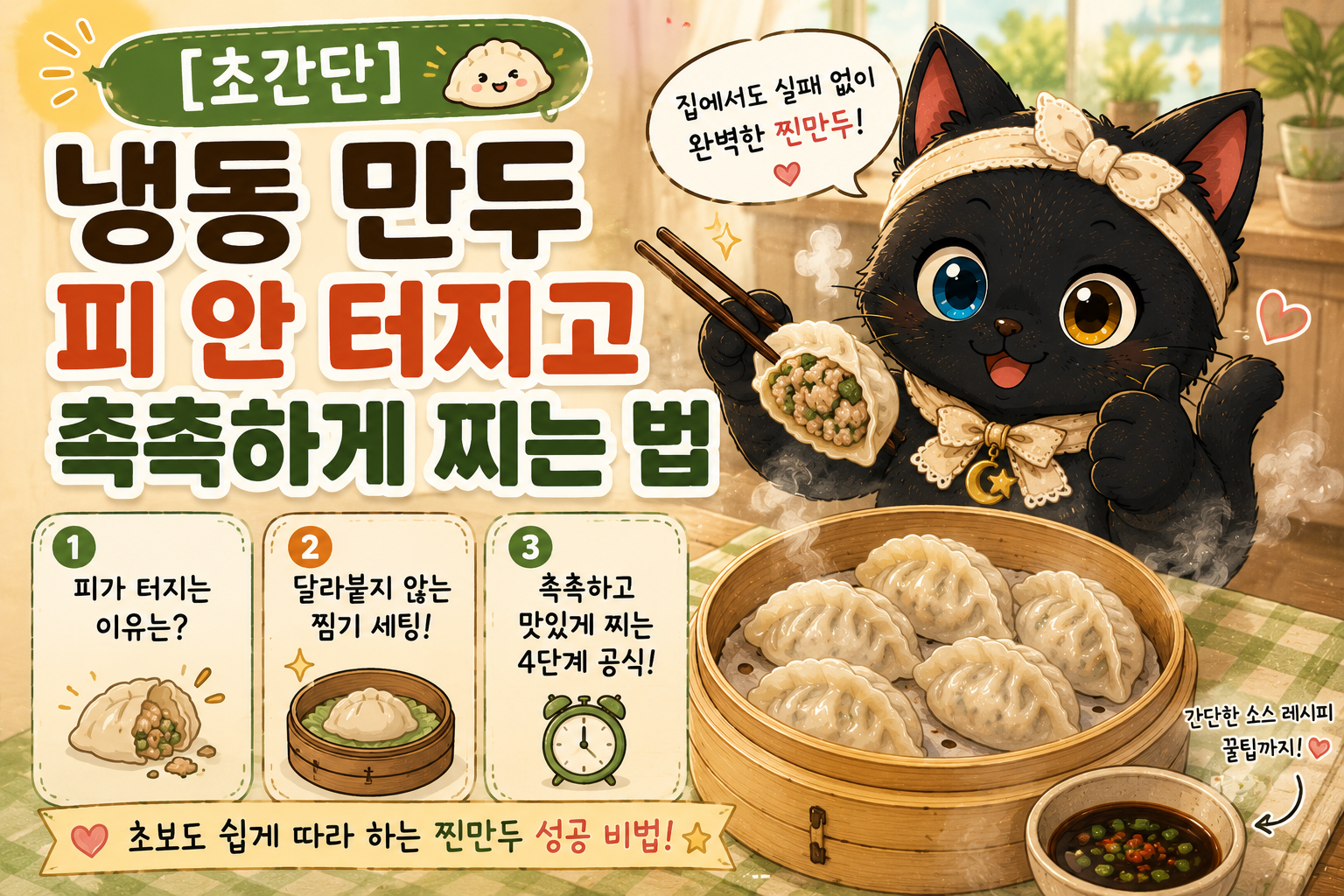 냉동 만두 피 안 터지고 촉촉하게 찌는 법, 찜기에서 달라붙지 않는 간단한 방법
