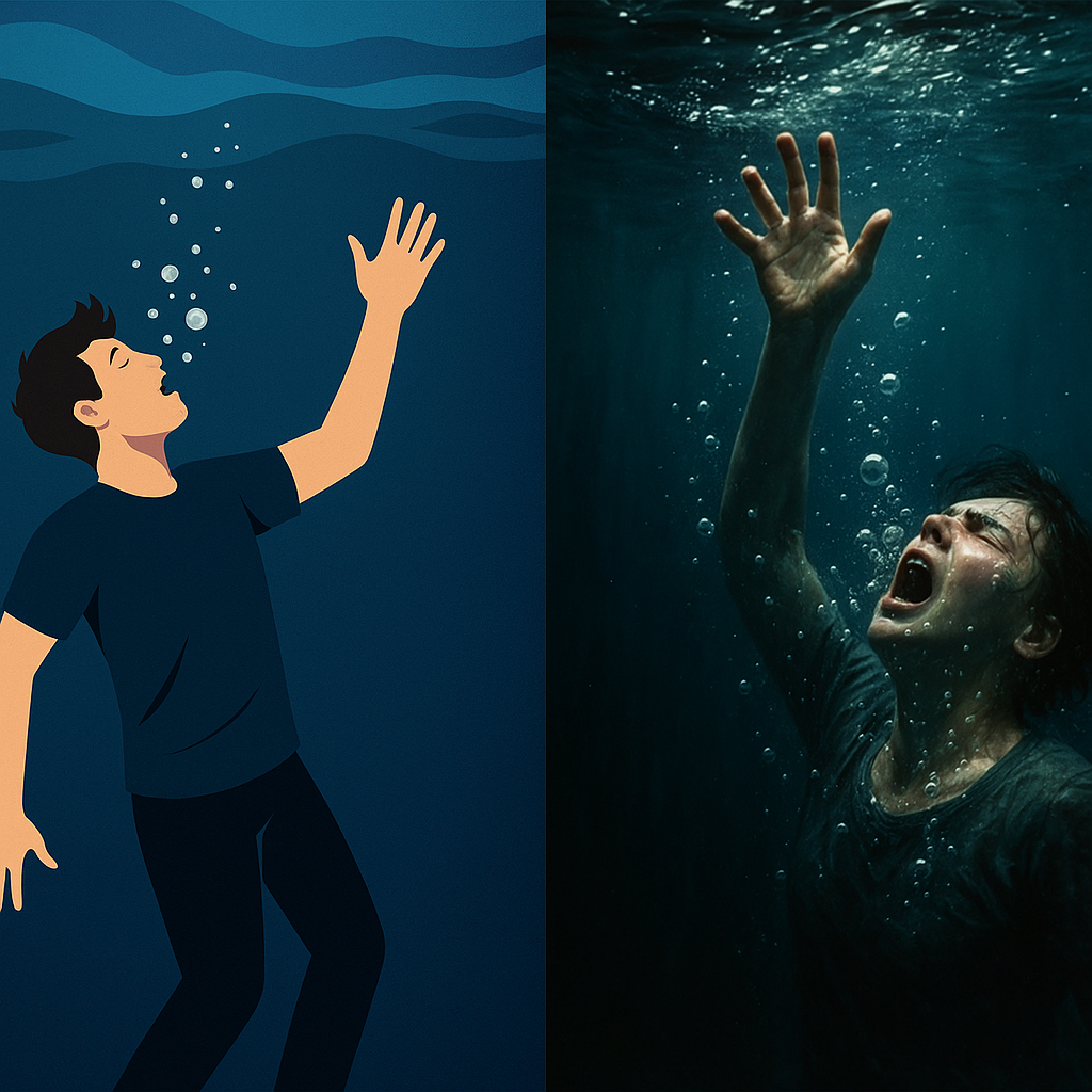 깊은 물에 익사하는 꿈