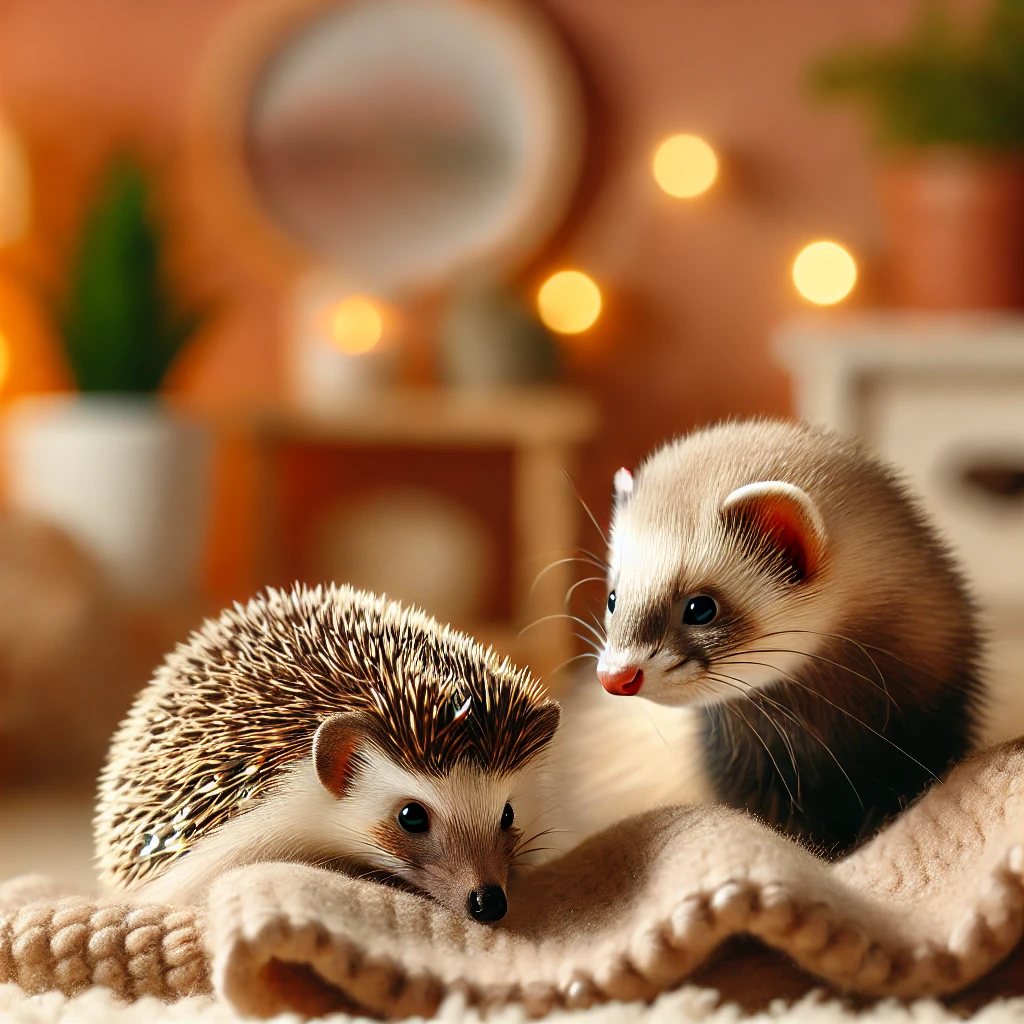 고슴도치,페럿 사진