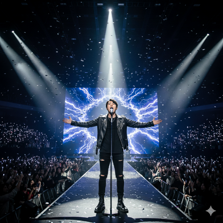 무대 위에서 열창하는 하동균의 모습