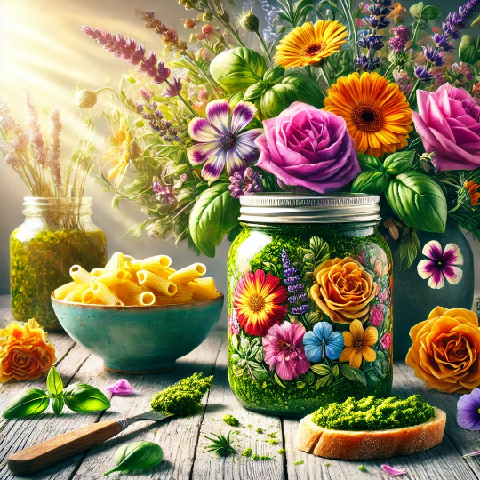 식용 꽃잎과 허브