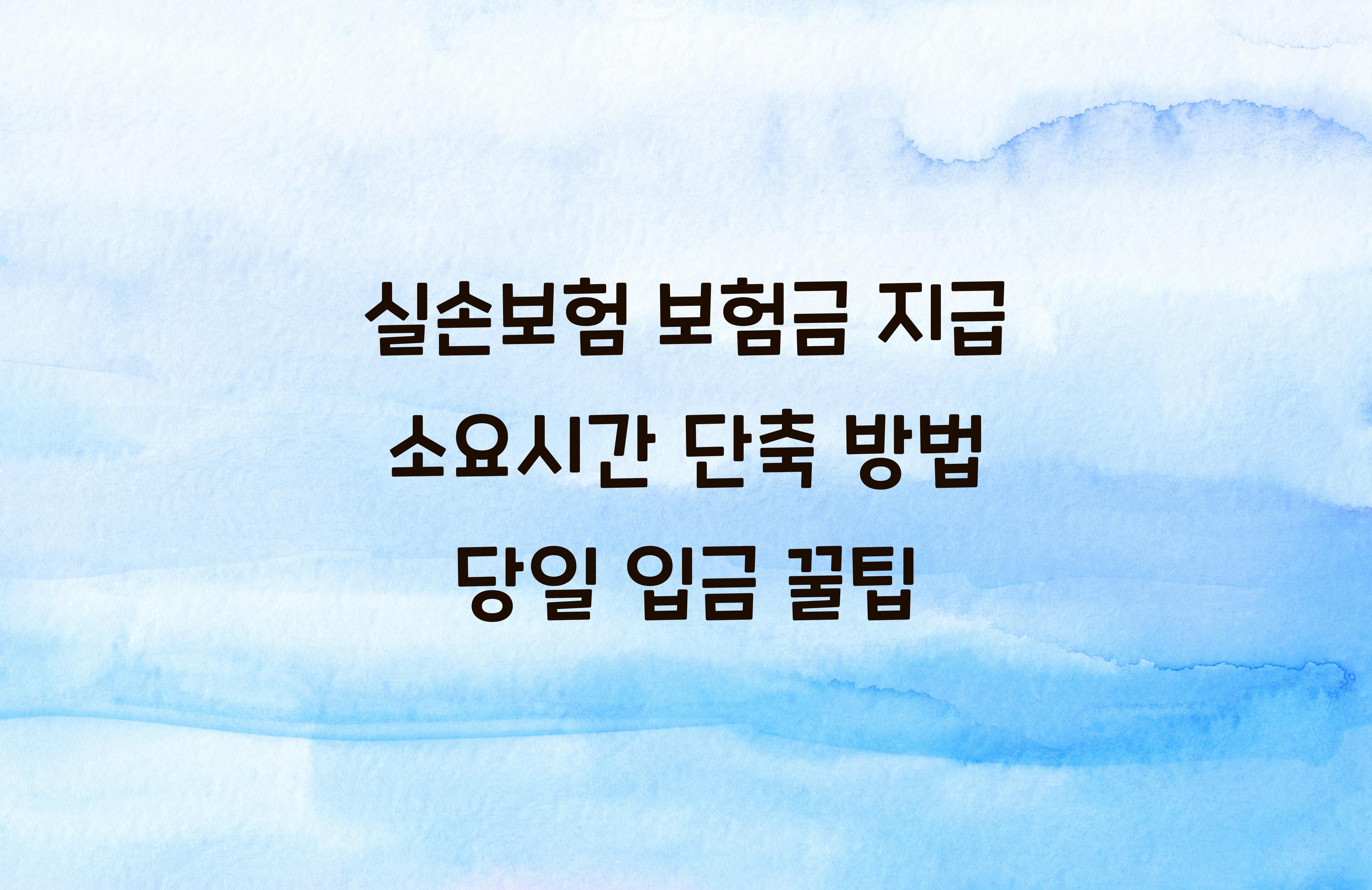 실손보험 보험금 지급 소요시간