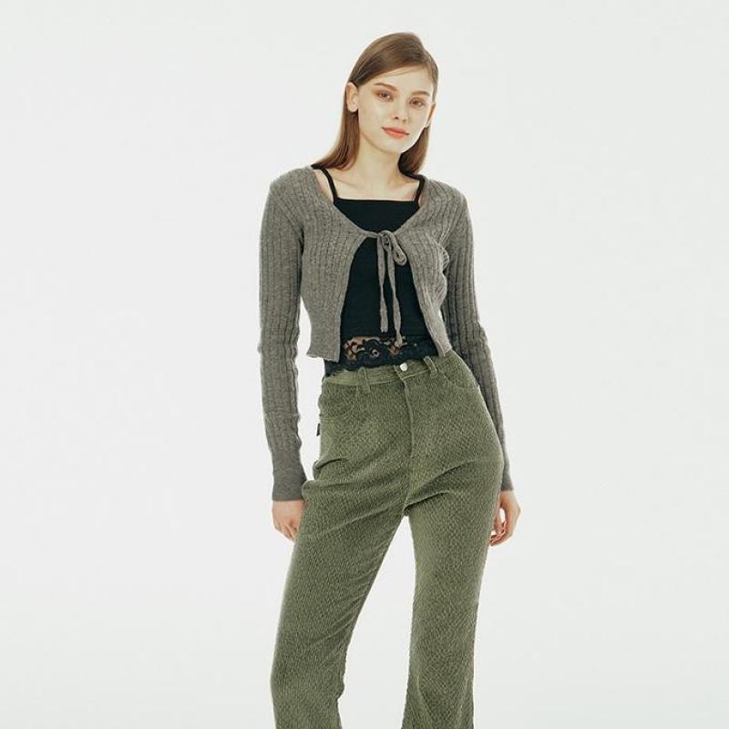 앤디아더 그레이 변형골지 스트링 가디건