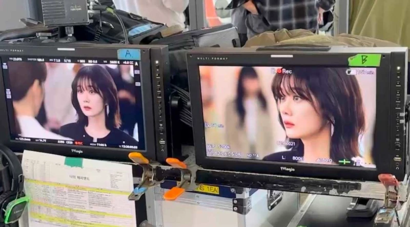 나의 해피엔드에서 배우 장나라가 등장하는 것을 촬영하고 있는 제작진 카메라