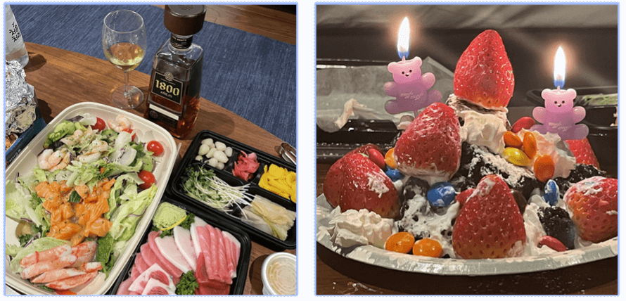 기념일-참치회-및-케익