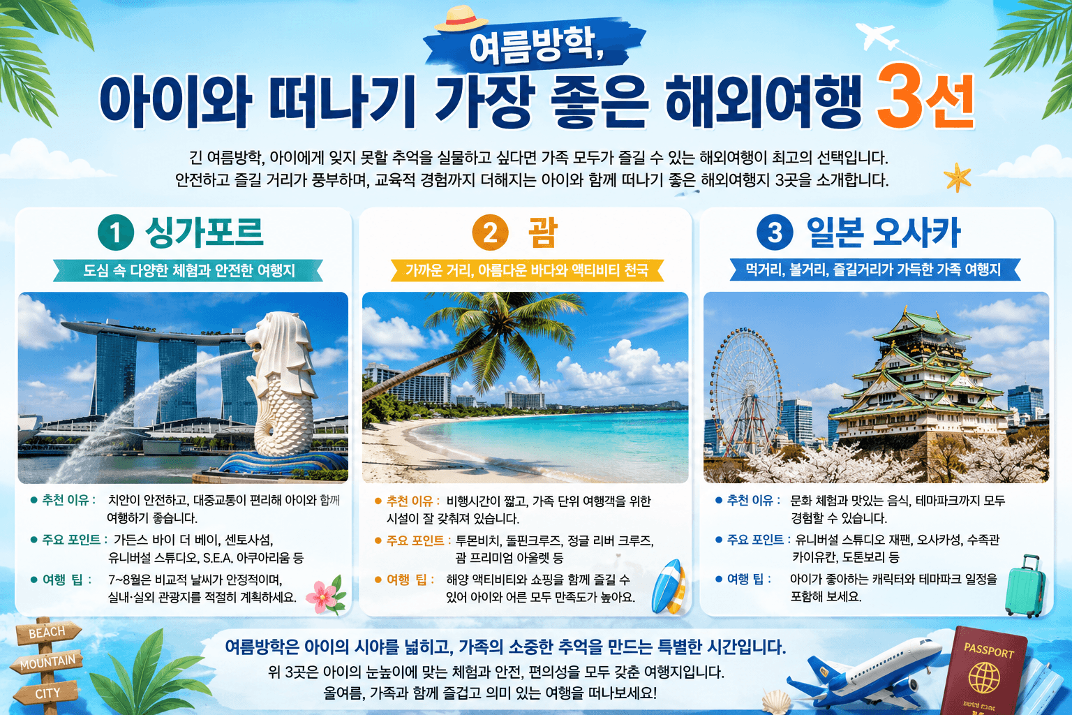 여름방학 해외 3선