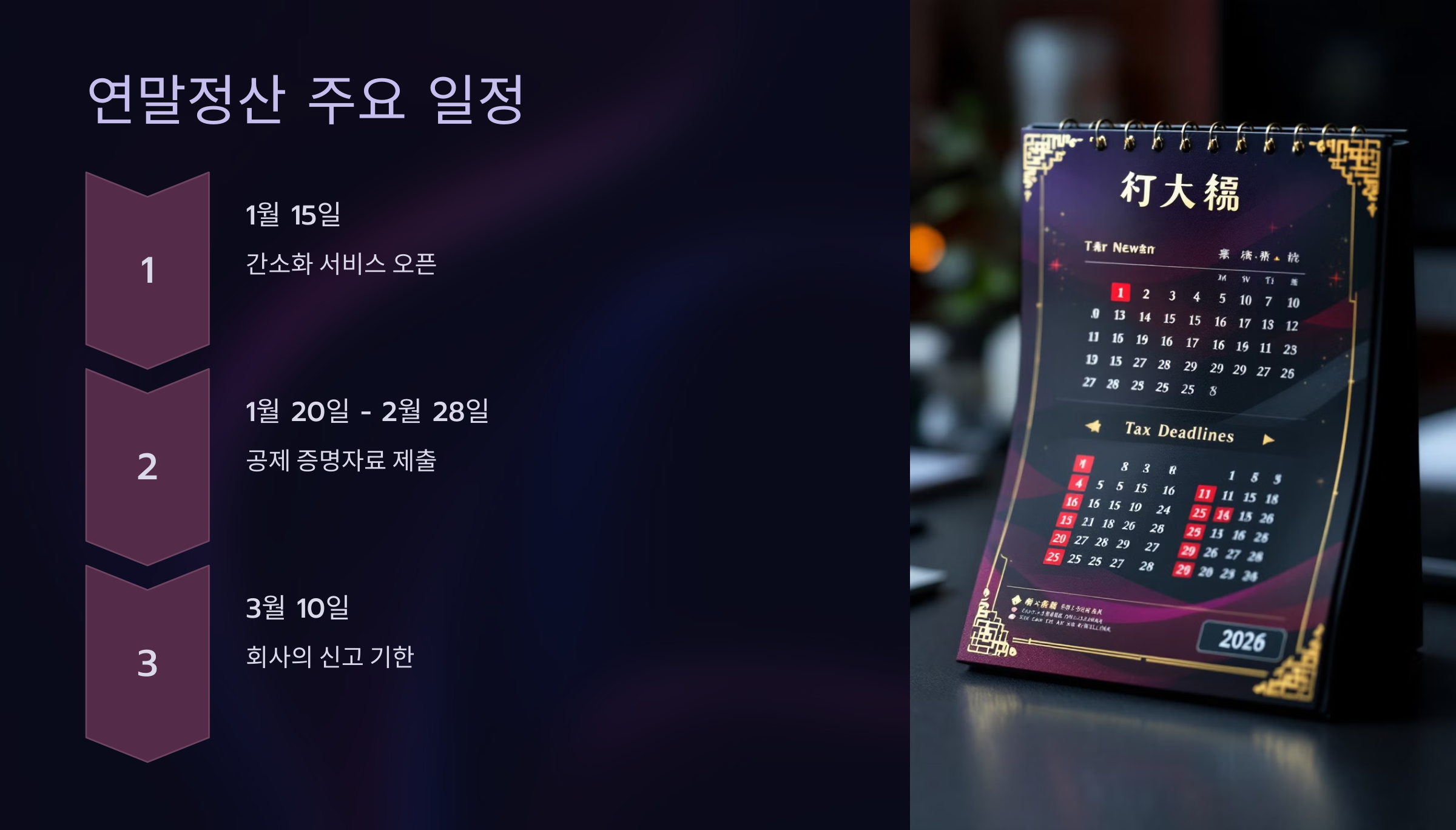 연말정산 주요 일정