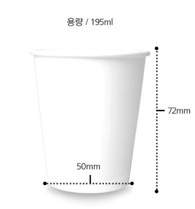 종이컵 몇ml 용량