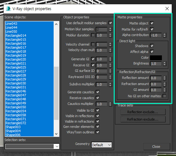 V-Ray object properties
