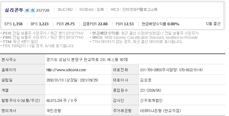 실리콘투 기업개요