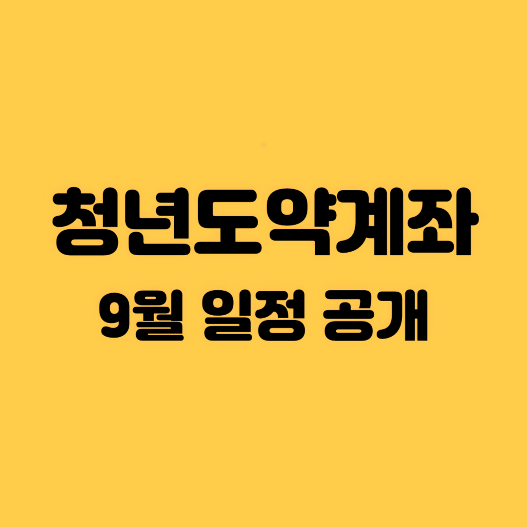 청년도약계좌 9월일정