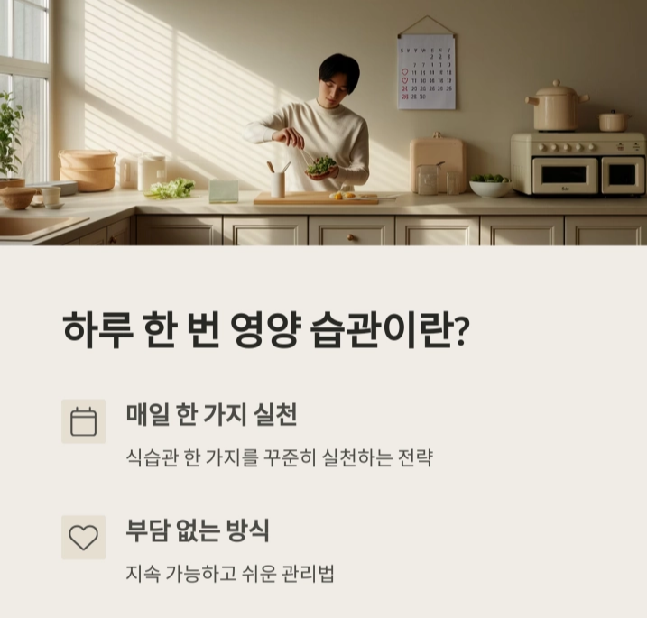 간편 영양 관리, 하루 한 번 습관 만들기