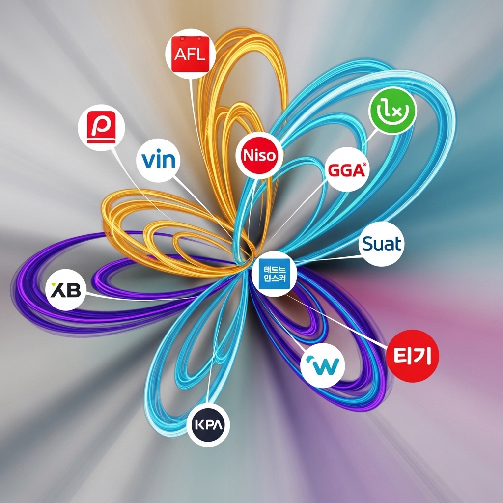 시간대별로 다른 쇼핑몰 로고가 움직이는 동적인 이미지 (타임세일 강조)