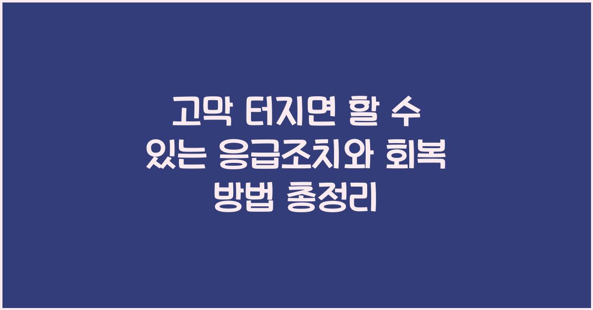 고막 터지면